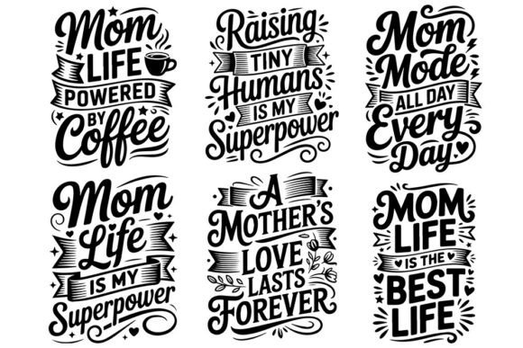 10 Mom Quotes SVG Bundle – A Practical Graphic Design Asset for Crafts and Merch