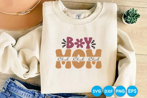 Boy Mom Club Retro SVG Design: A Versatile Graphic Asset for Crafts and Branding