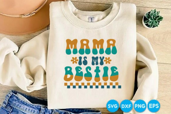Mama is My Bestie Retro SVG Design: A Creative Asset for Blogs and Crafts