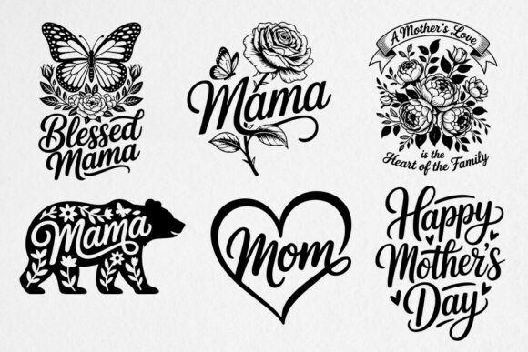 Mama Mom Quotes SVG Bundle: A Versatile Graphic Design Asset for Crafts and Branding