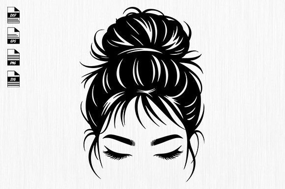 Messy Bun SVG: A Versatile Graphic Design Asset for Local Business Branding