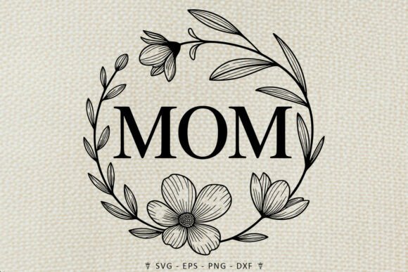 Mom Floral Wreath Line Art SVG: A Versatile Graphic for Bloggers and Content Creators