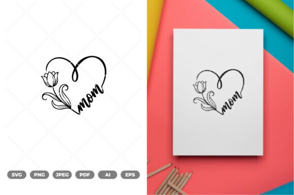 Mom Heart SVG Clipart for Crafts and Graphics