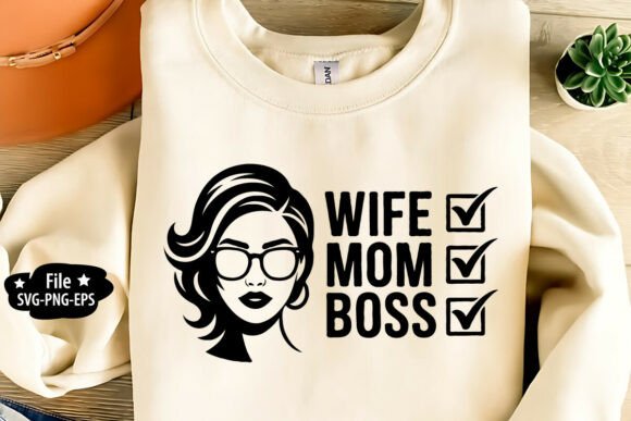 Wife Mom Boss SVG PNG EPS: A Modern Graphic Design Asset for Content Creators